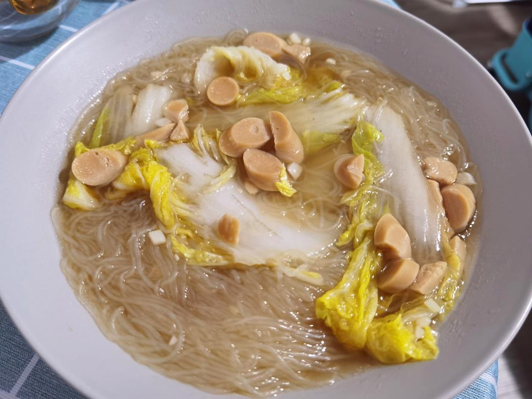 娃娃菜粉丝煲，低卡又鲜美