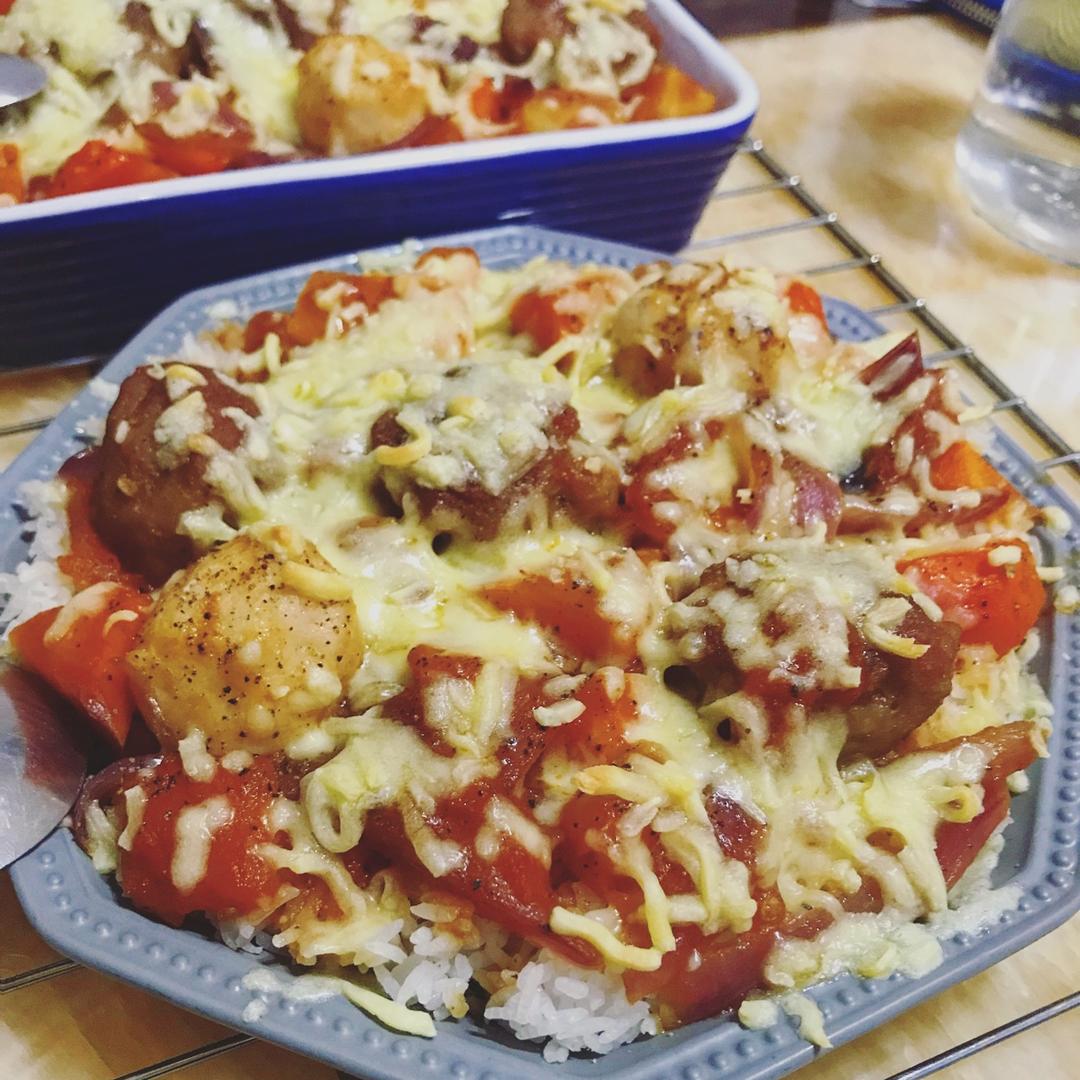 芝士肉丸焗饭