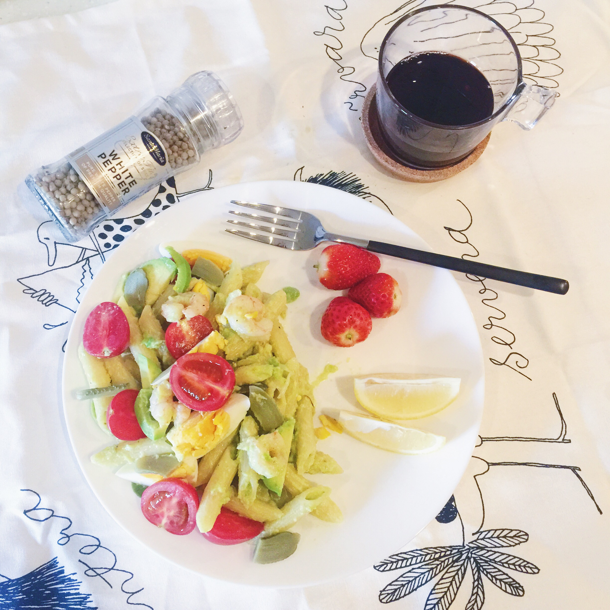 虾仁牛油果意面