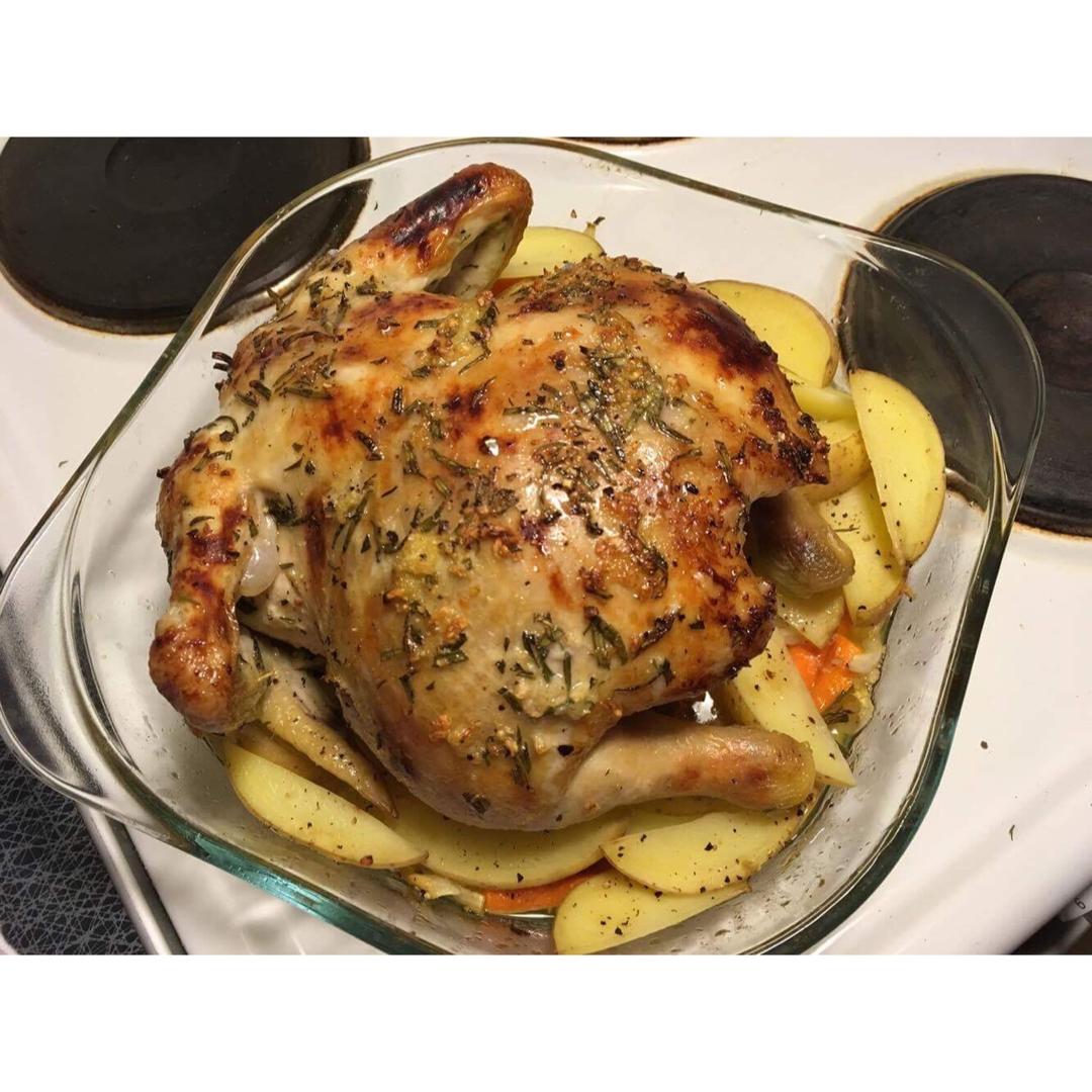 香蒜黄油烤鸡