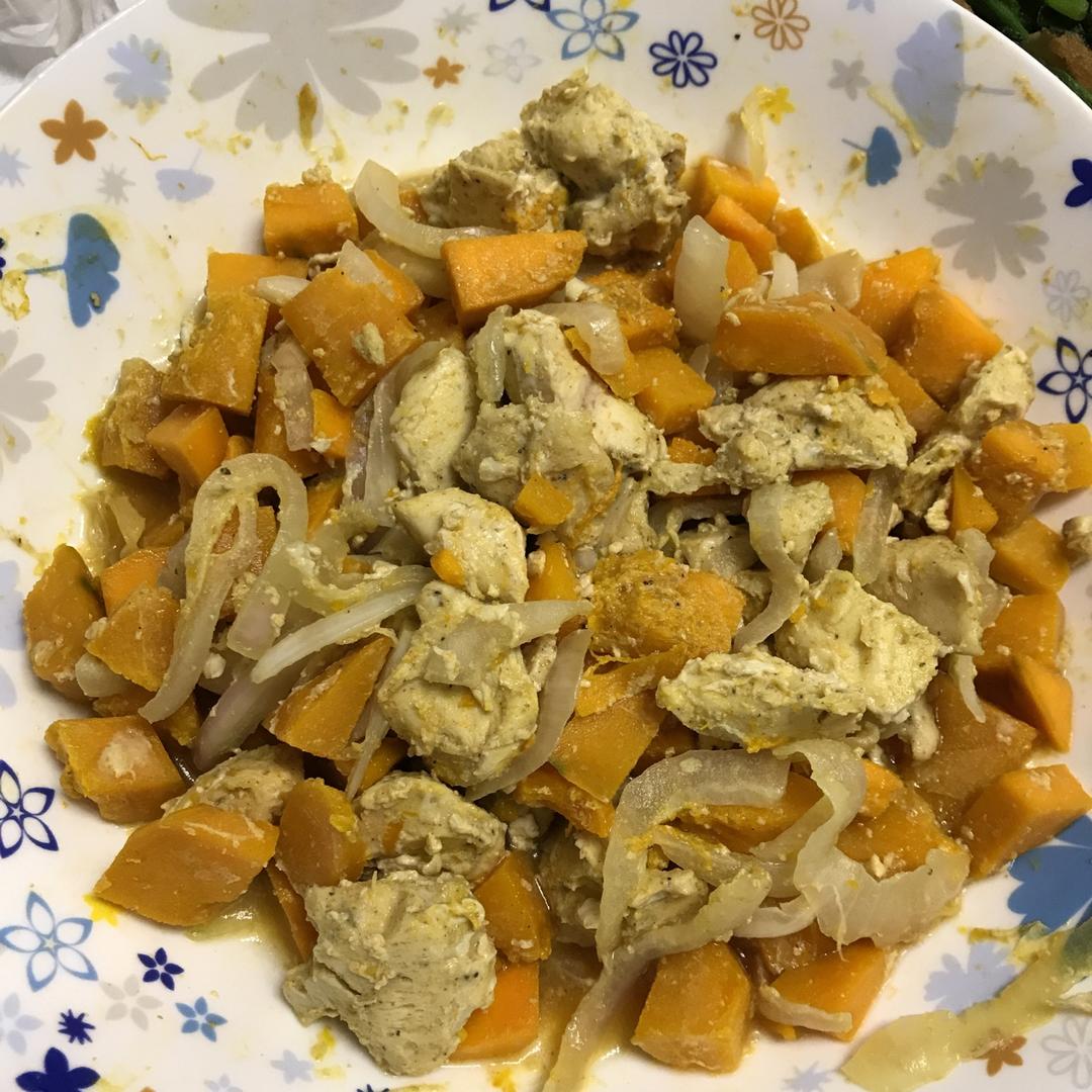 【健康三餐】孜然南瓜蒸鸡胸