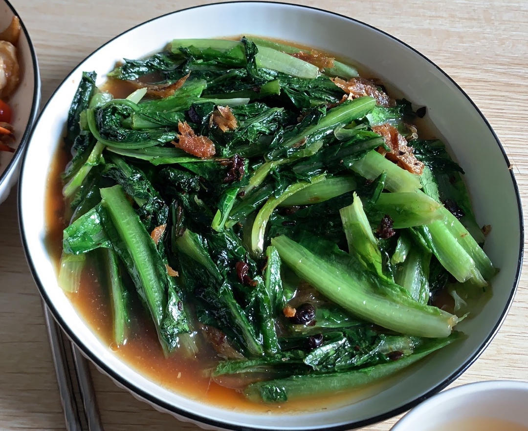 家常菜豆豉鲮鱼油麦菜