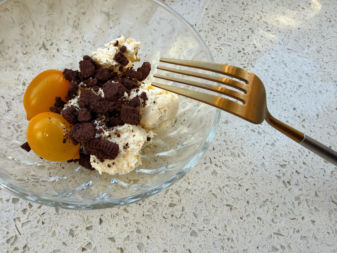 消耗淡奶油版自制冰淇淋