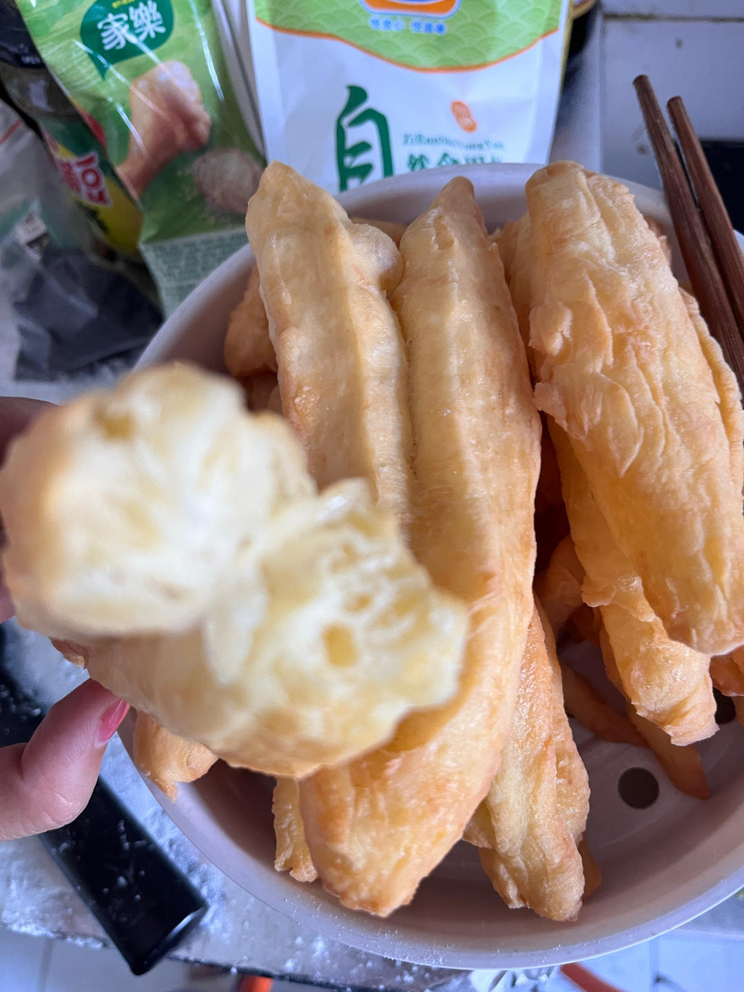 快手早餐～自制油条（酵母版，不含泡打粉、膨松剂）