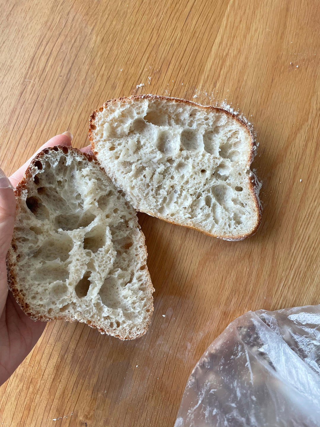 零机器免揉|徒手做出漂亮大气孔欧包|恰巴塔Ciabatta
