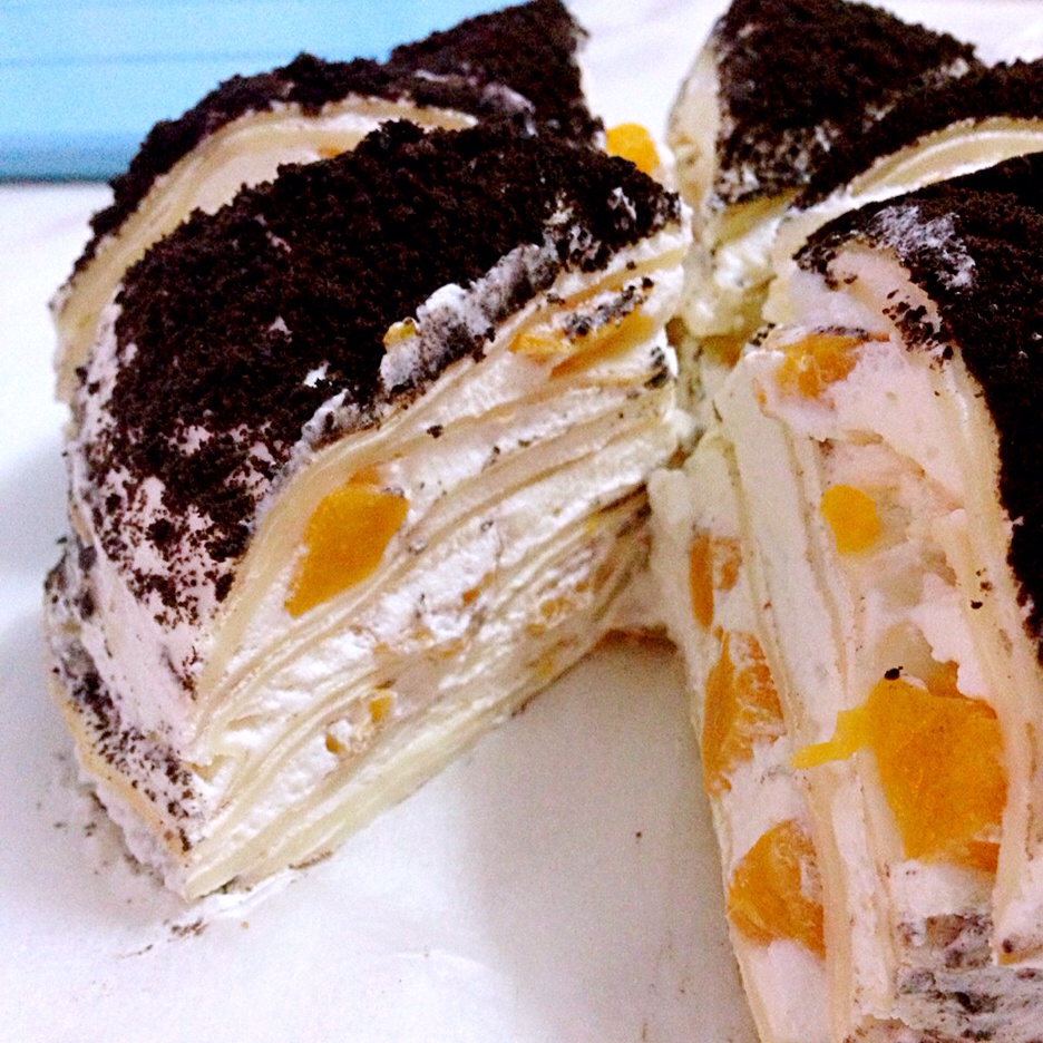 请吃面包的漂亮姐姐做的芒果千层蛋糕 6寸