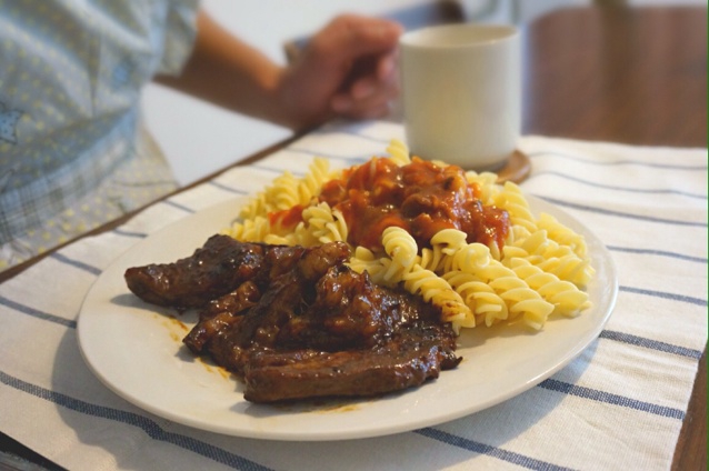黑椒牛排（配土豆/鸡蛋，意面/蔬菜）