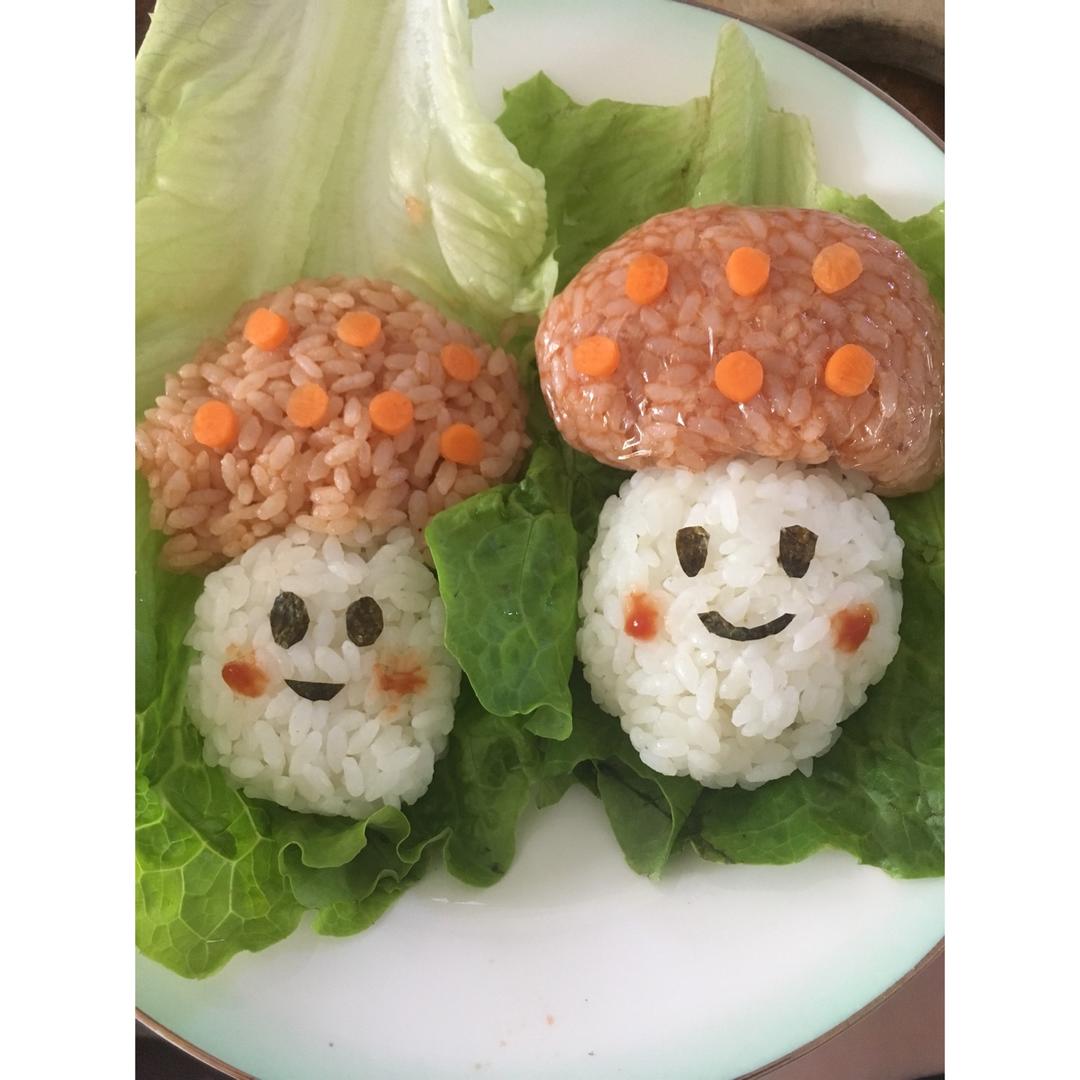 蘑菇饭团便当