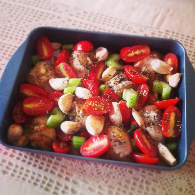 番茄大蒜香草烤鸡腿（庄祖宜）