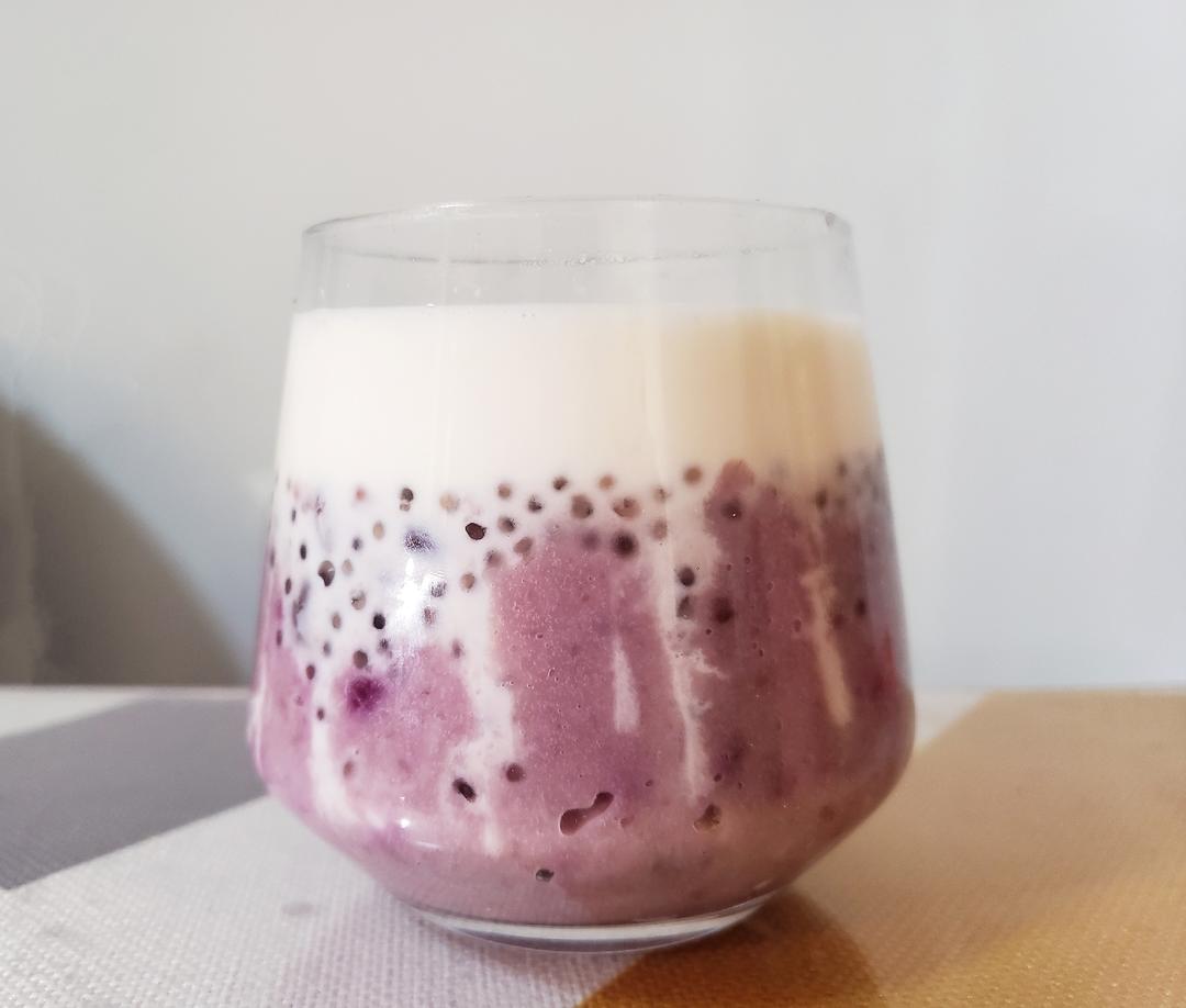 芋泥西米红豆奶茶，冬天的一杯温暖