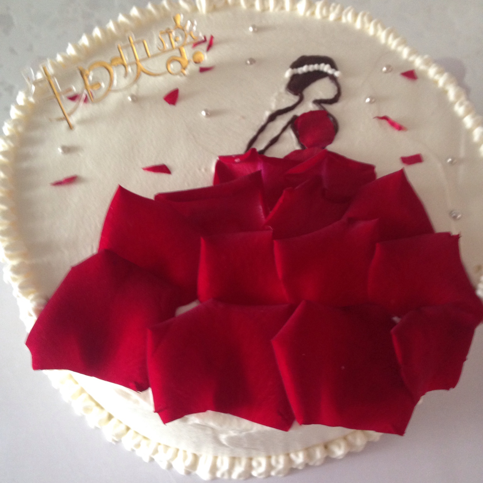 玫瑰花奶油蛋糕