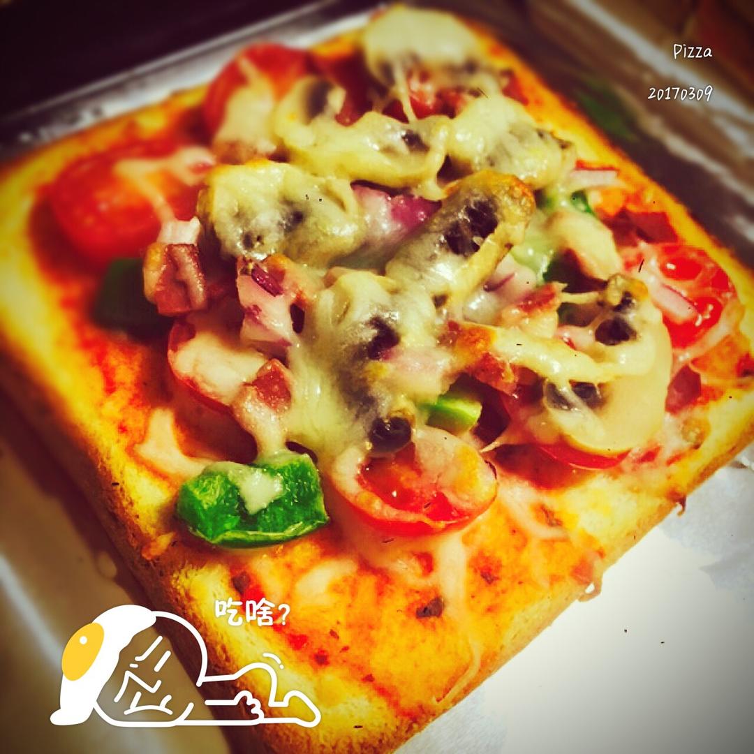 吐司培根小批萨