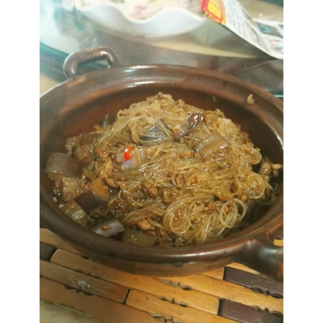 肉末茄子粉丝煲