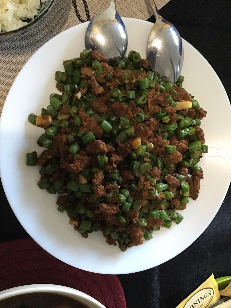肉沫豆角下饭菜