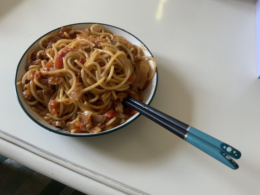 （完胜必胜客的）番茄肉酱意大利面～