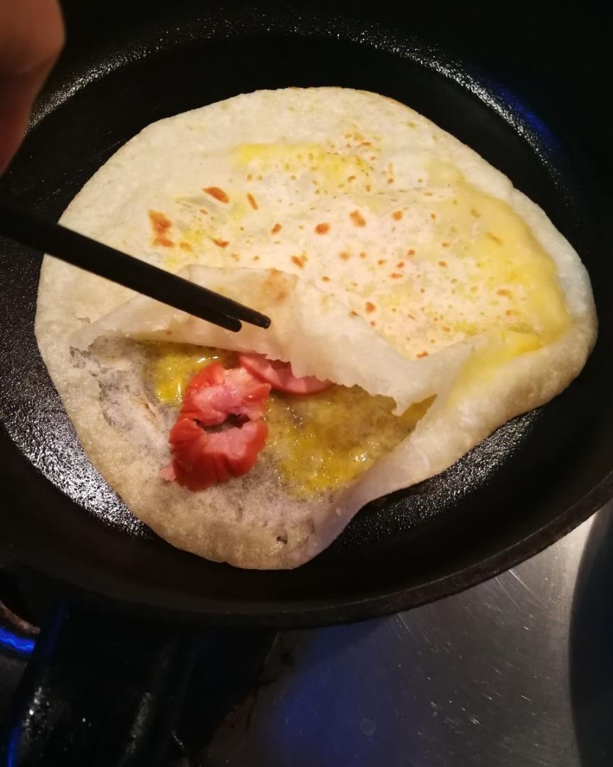 90%烫面的香软鸡蛋灌饼的做法 步骤10