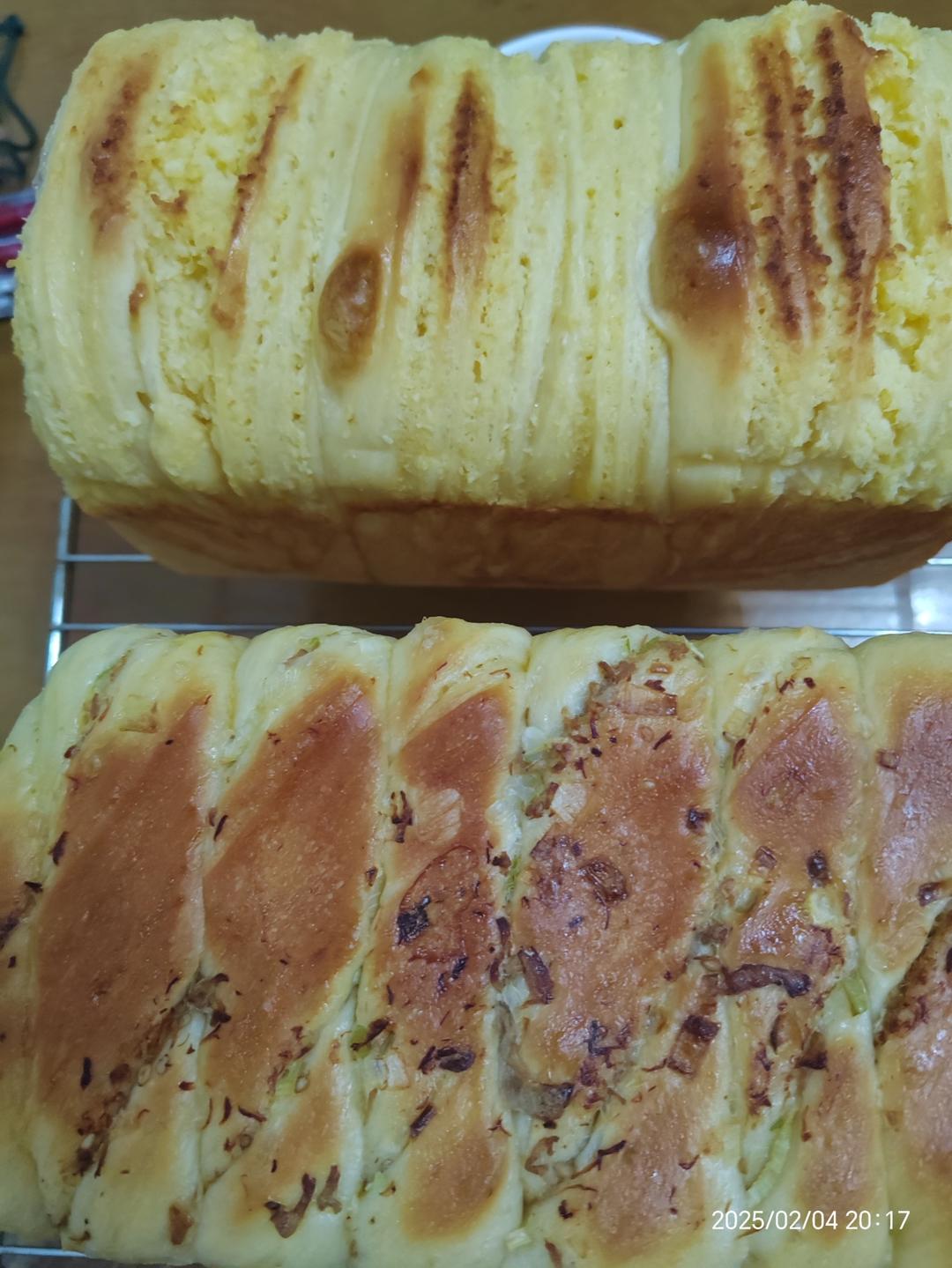 肉松香葱吐司（四种整形手法）