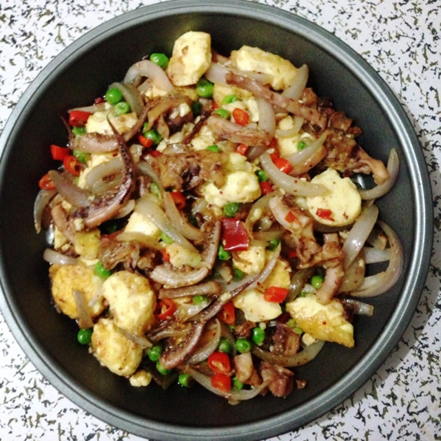 铁板海鲜日本豆腐 Seafood with Japanese Dofu