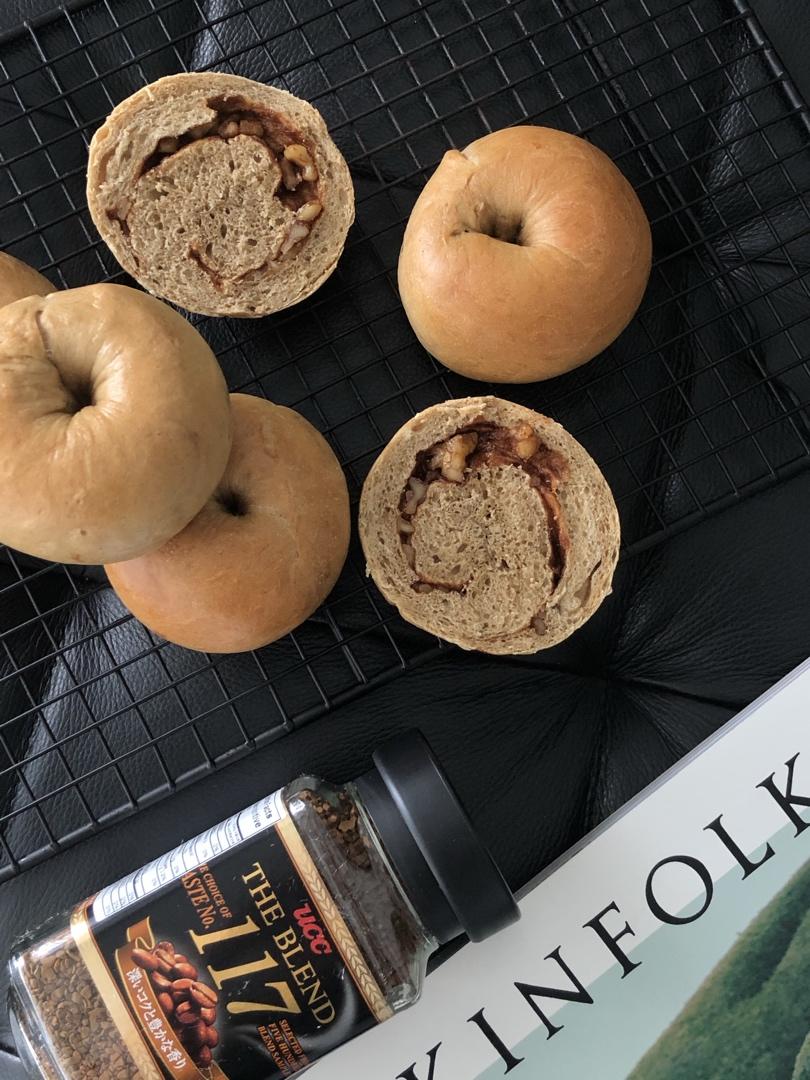 咖啡黑糖核桃贝果