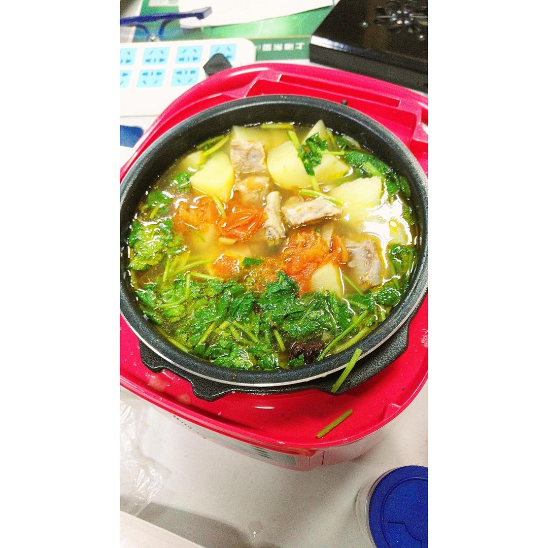 西红柿土豆炖排骨（寝室版）