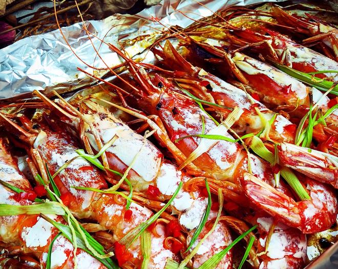 盐烤阿根廷红虾的做法