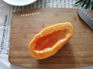 橙汁木瓜的做法 步骤3