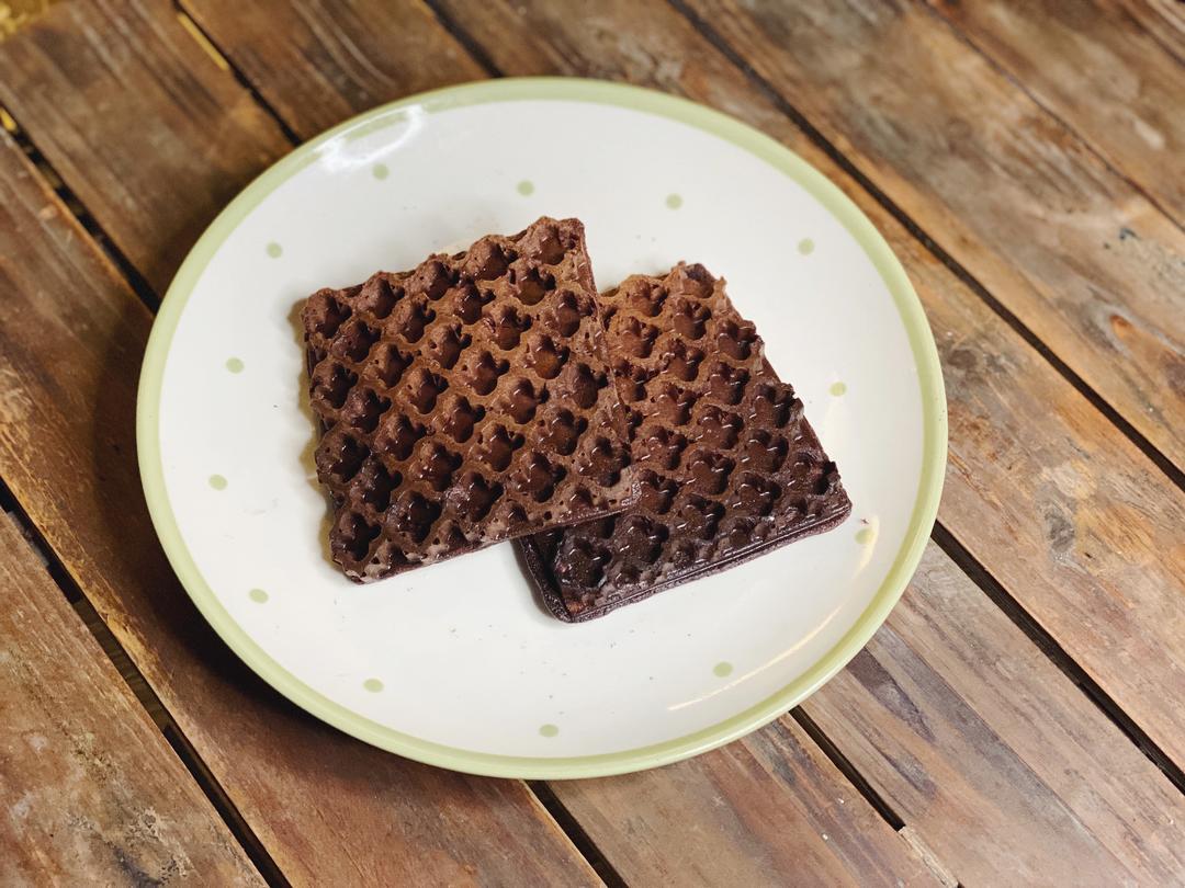 不用打发的低卡魔芋可可华夫饼的做法