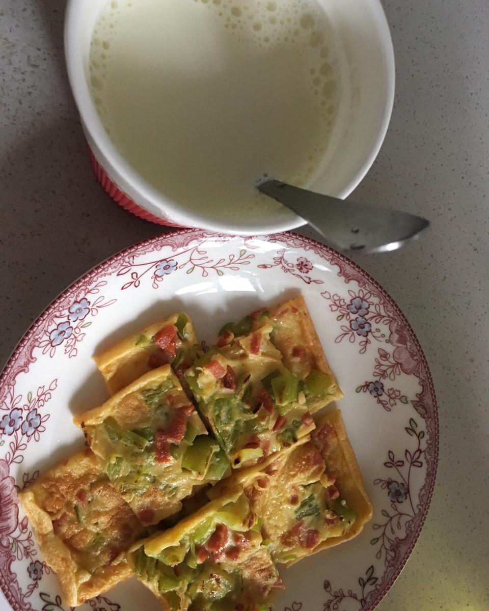 青椒火腿鸡蛋饼