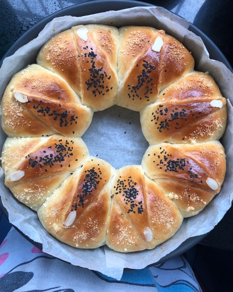 皇冠花朵面包（面包机版和面）