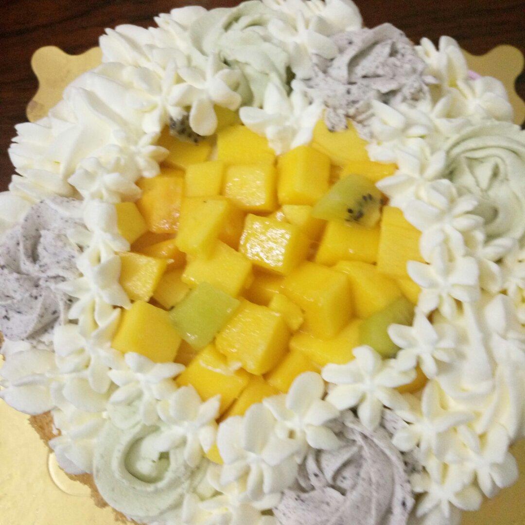 【零失败】不会裱花没关系的水果裸蛋糕 芒果裸蛋糕 完美戚风胚