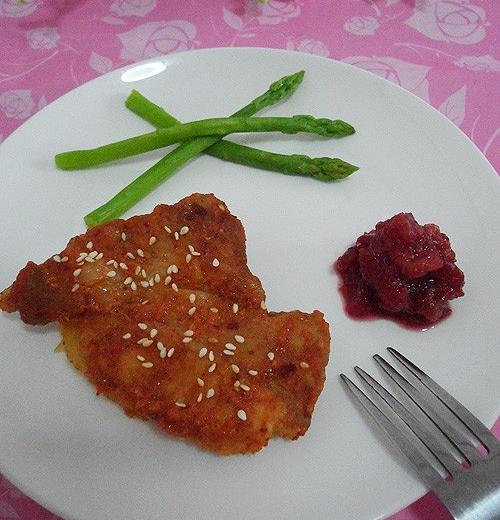 樱桃果酱浸烤梅花肉的做法