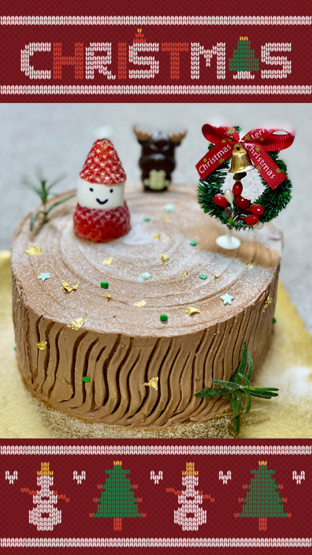 圣诞树桩蛋糕