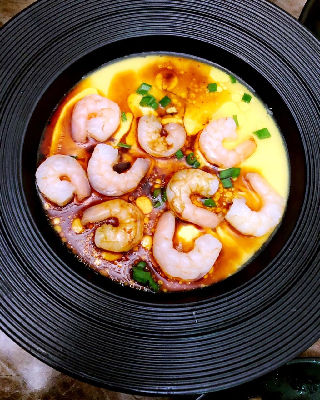 滑嫩的虾仁蛋羹