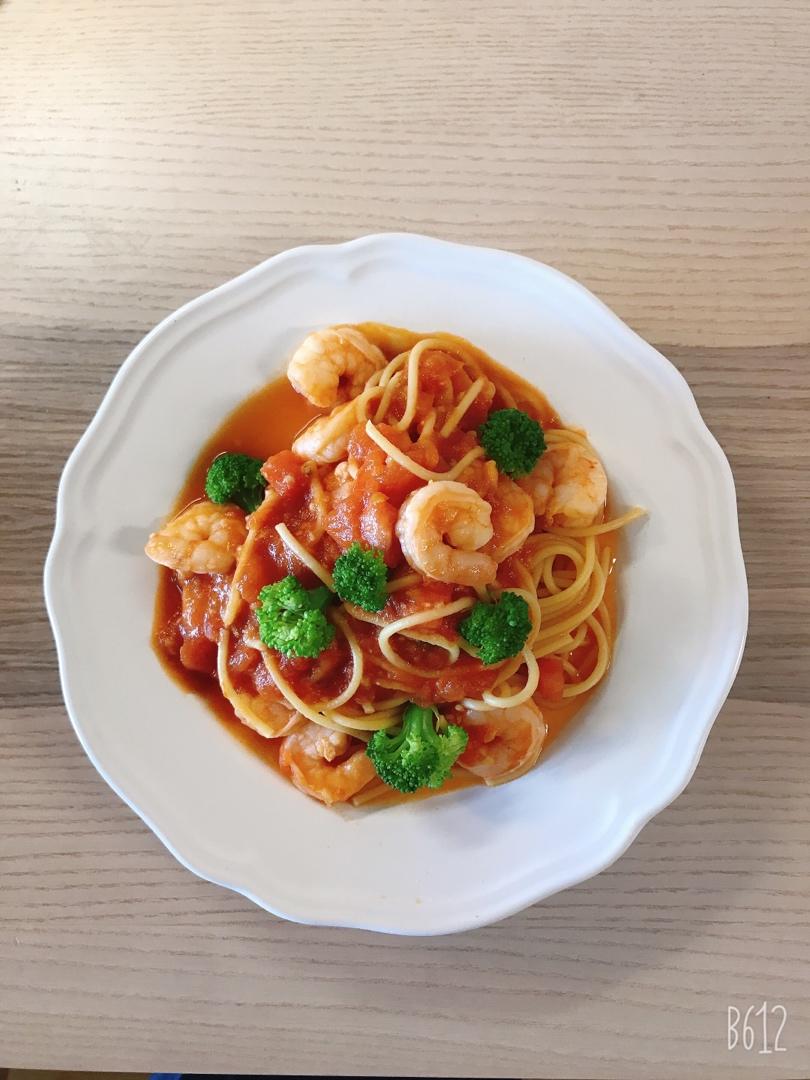 方便又贼好吃の番茄虾仁意面🍝