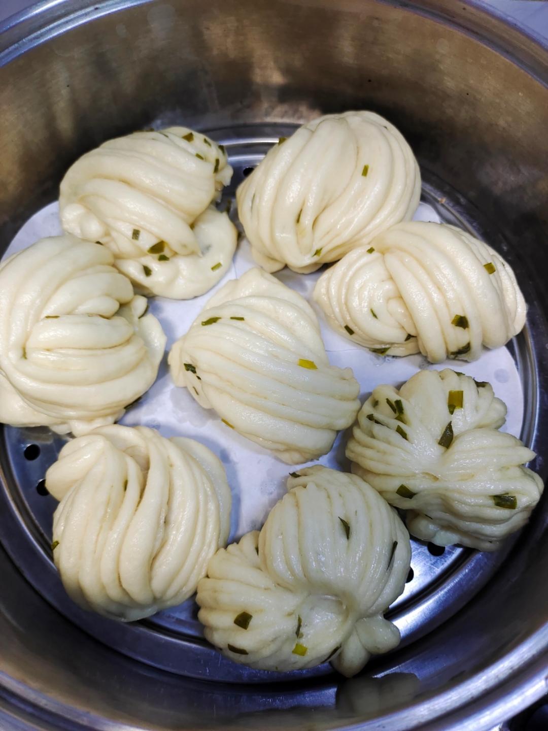 葱油花卷，一根筷子卷出漂亮的造型