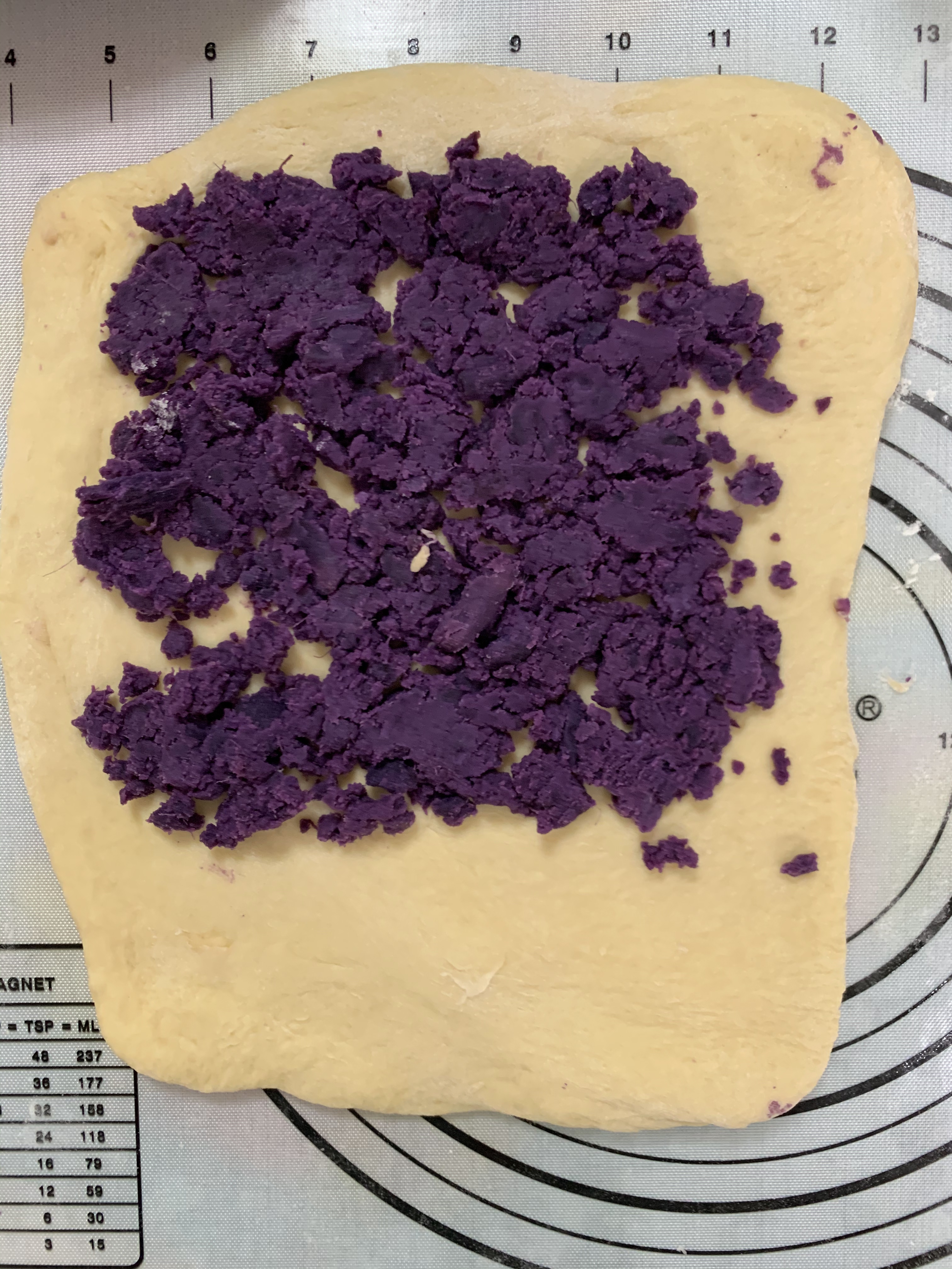 颜值与口味兼备的紫薯雪山吐司（面包机懒人版）的做法 步骤14