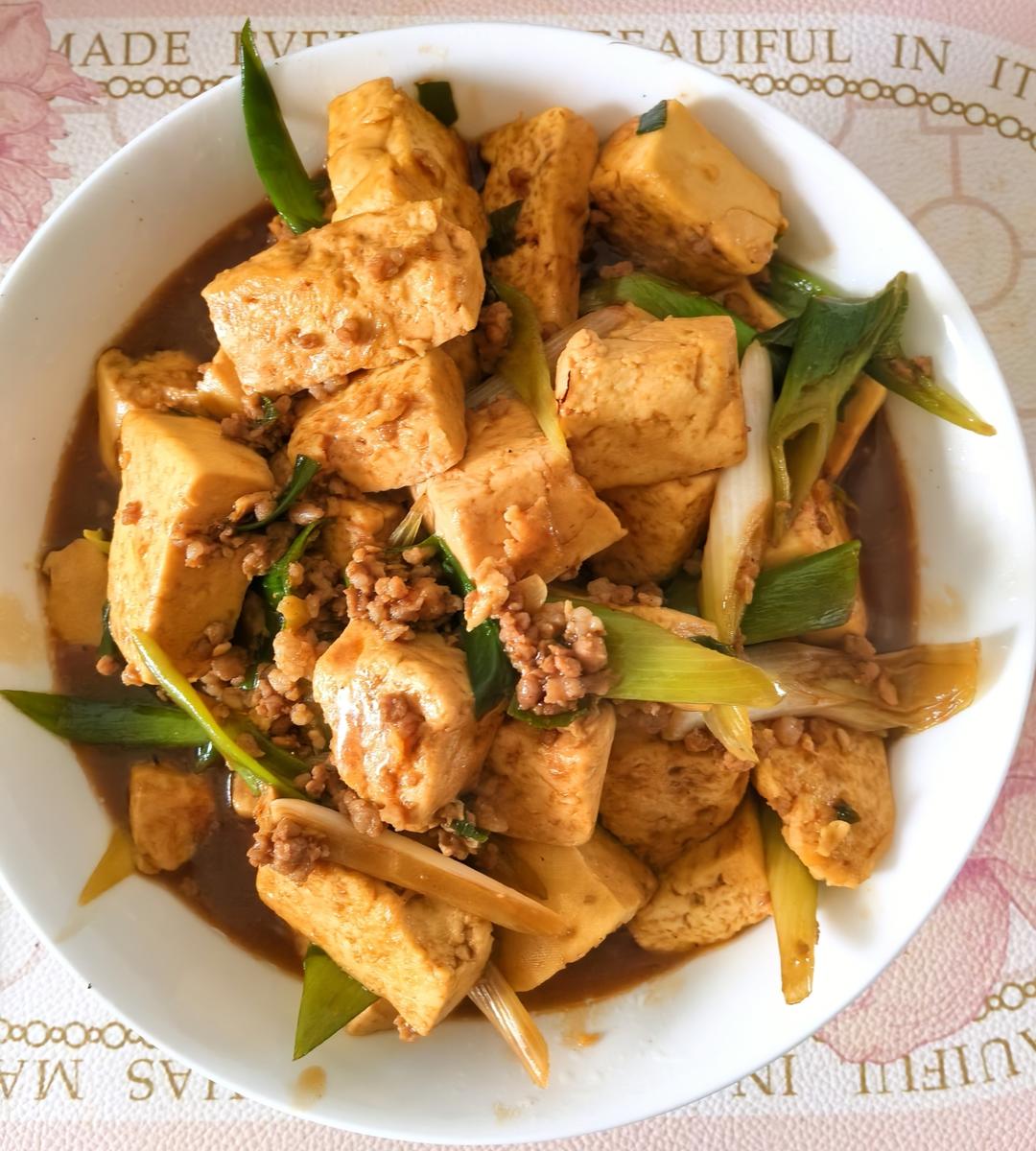 葱烧豆腐