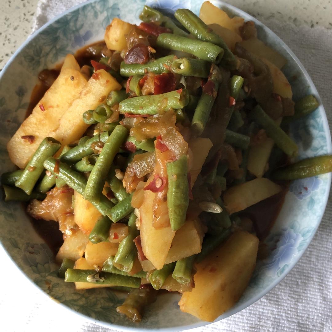 土豆茄子炖豆角
