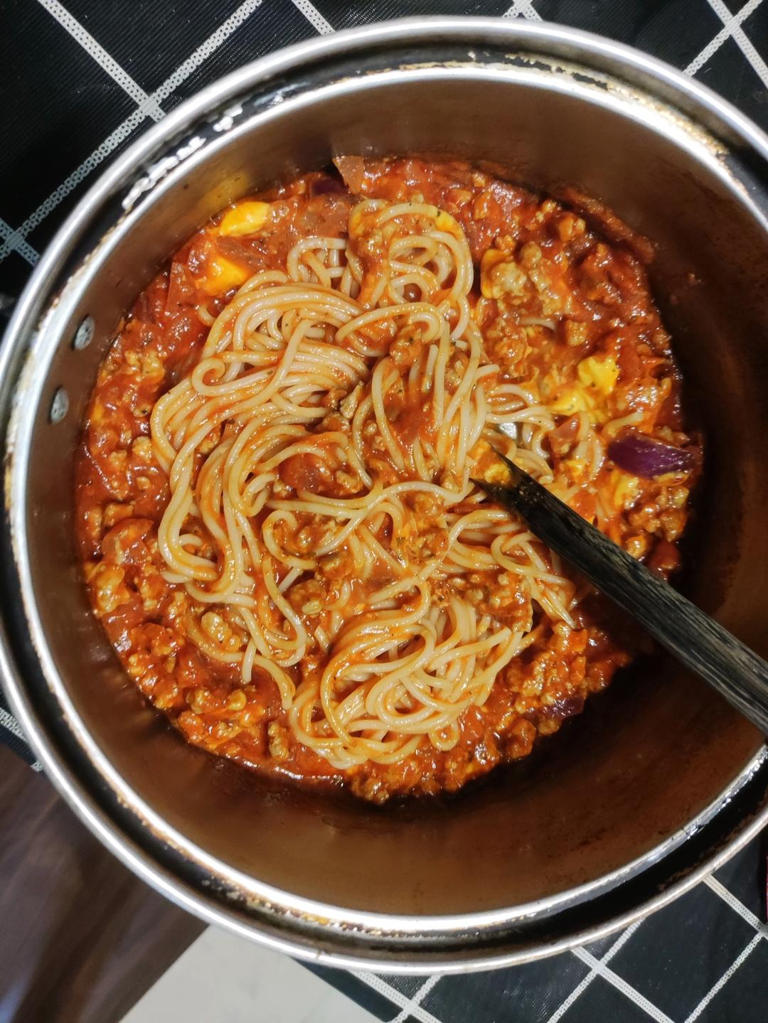 【绝望】奶油味噌番茄肉酱面【ka酱】