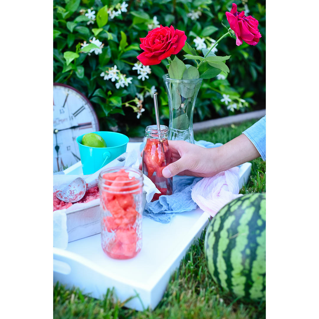 柠檬茶西瓜冰沙.Watermelon with lemon tea granita