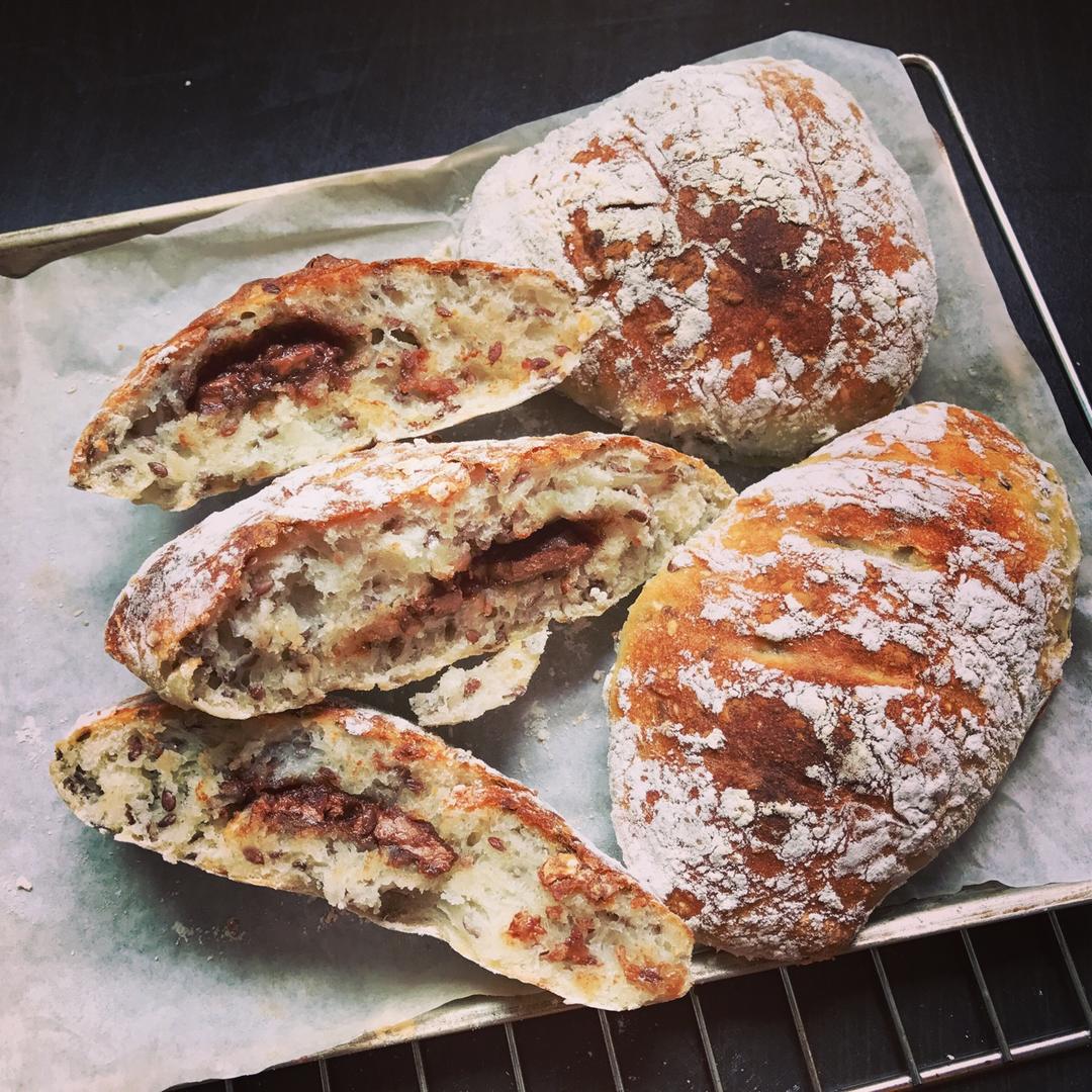 亚麻籽面包（免揉欧式面包）