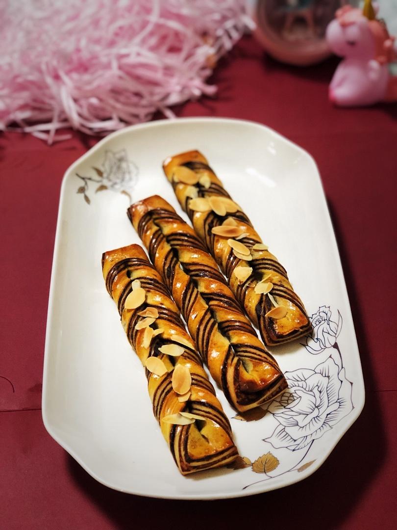 巧克力可可扭结面包 巧克力辫子面包 100%中种法 冷藏发酵法 丹麦面包
