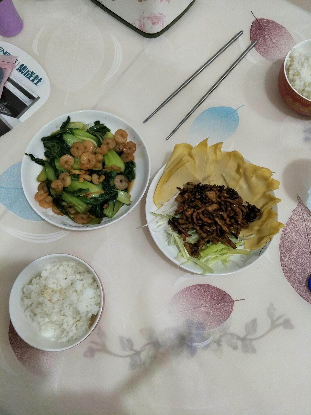 虾仁炒油菜