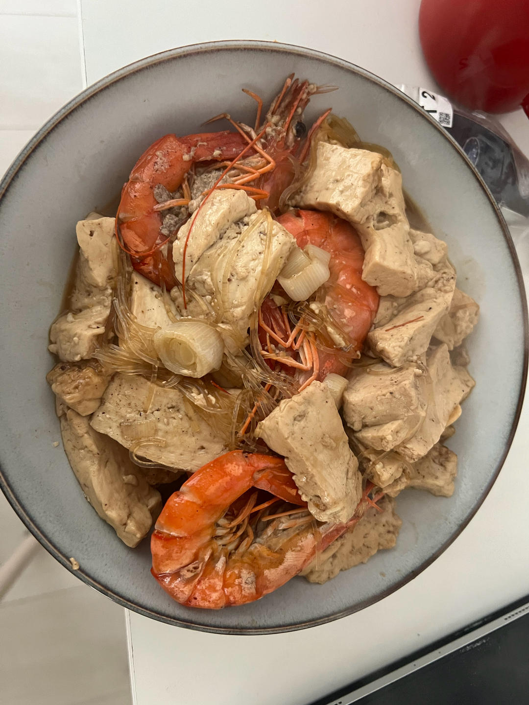 宿舍一人食之虾仁炖豆腐