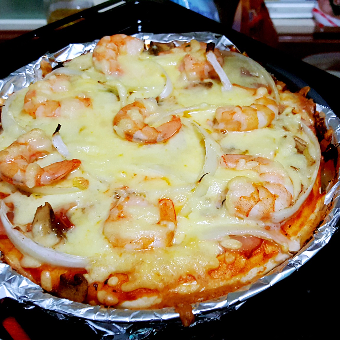 鲜虾培根薄披萨—海氏烤箱定制