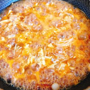 番茄豆腐菌菇蛋花汤的做法 步骤8