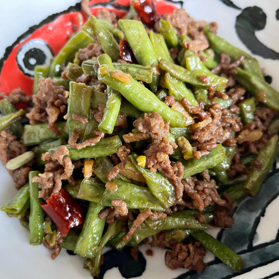 肉沫豆角下饭菜