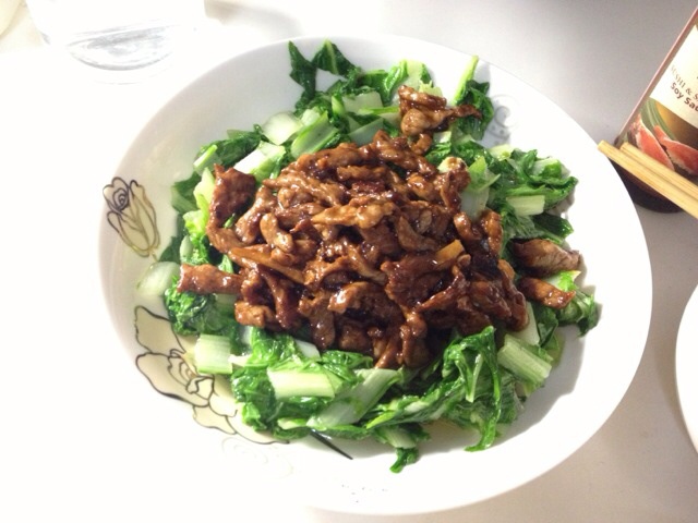肉末炒小白菜