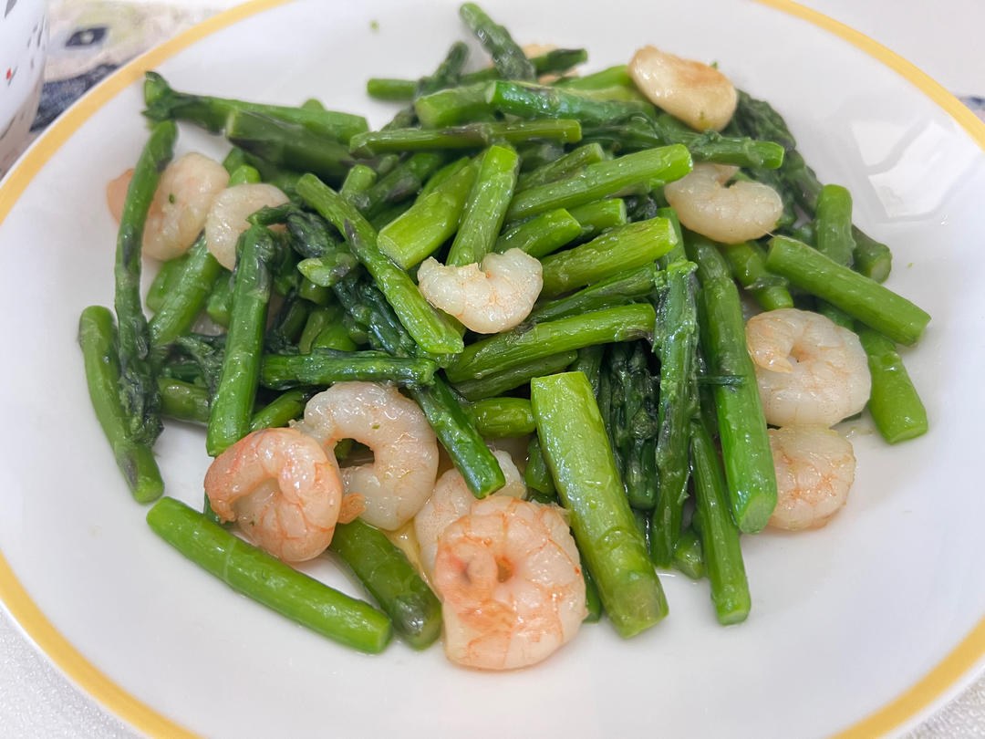 清炒芦笋虾仁