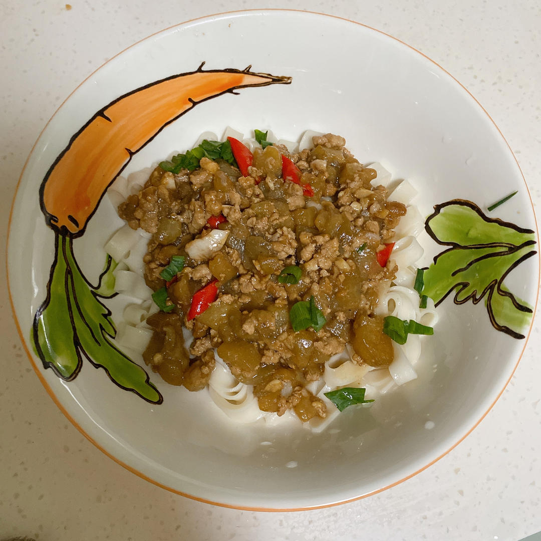 茄丁肉酱打卤面